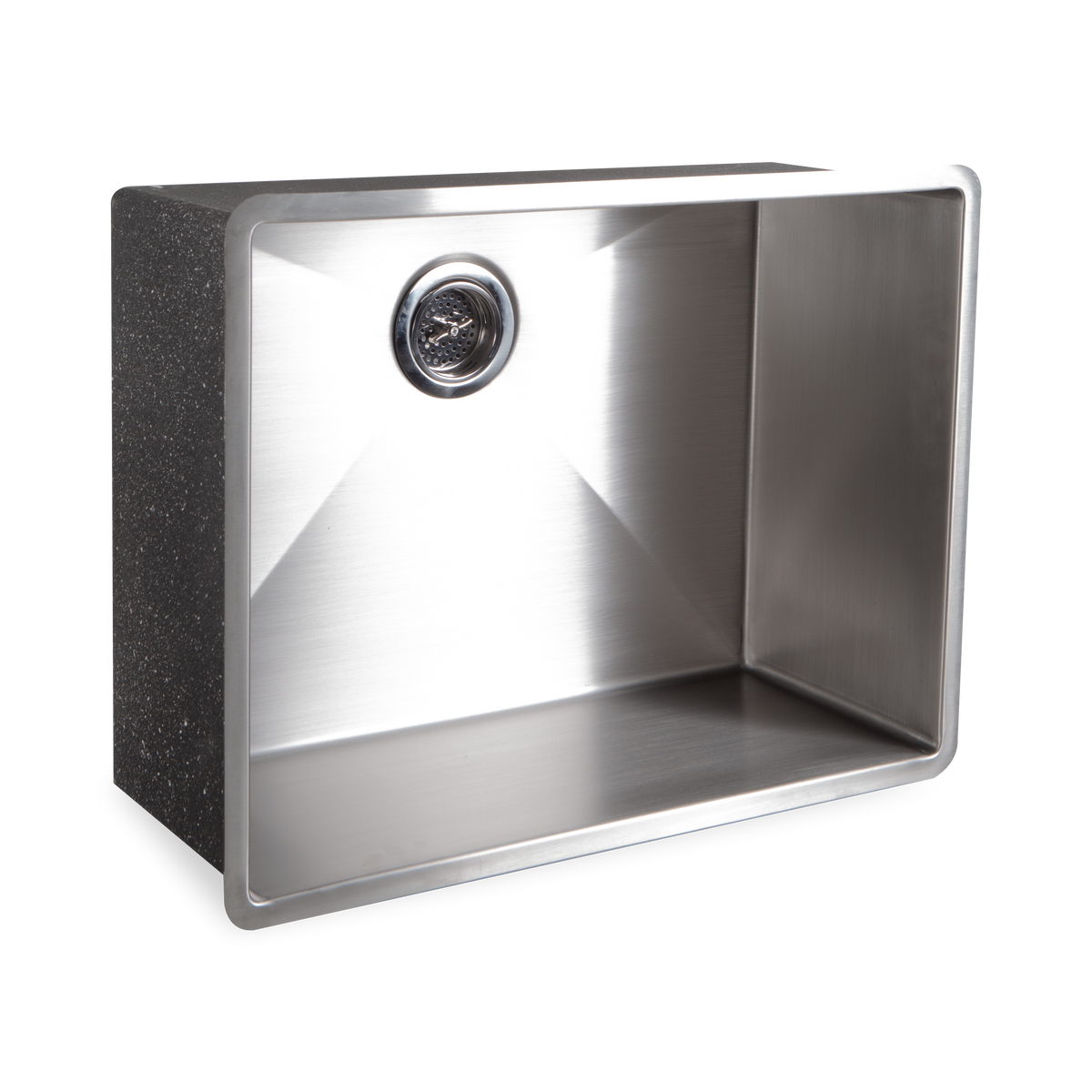 The Undermount sink is made of beautiful stainless steel featuring a single drain.