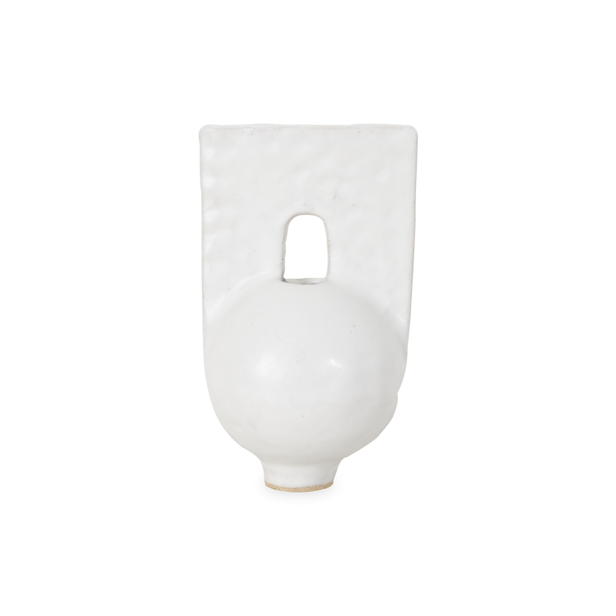 Featuring a juxtaposition of geometric forms, the Anchor Vessel is hand-sculpted and finished in a white semi-matte crystalline colour.