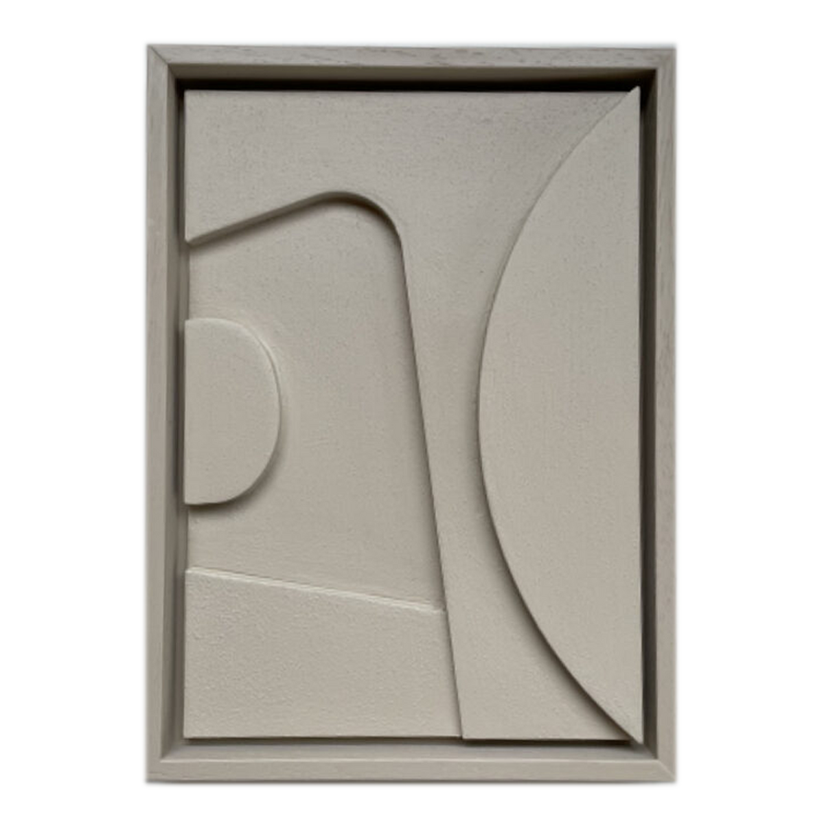 Collection of “design puzzles” made from plant based material PLA, plastered and painted by hand in a minimalist palette.