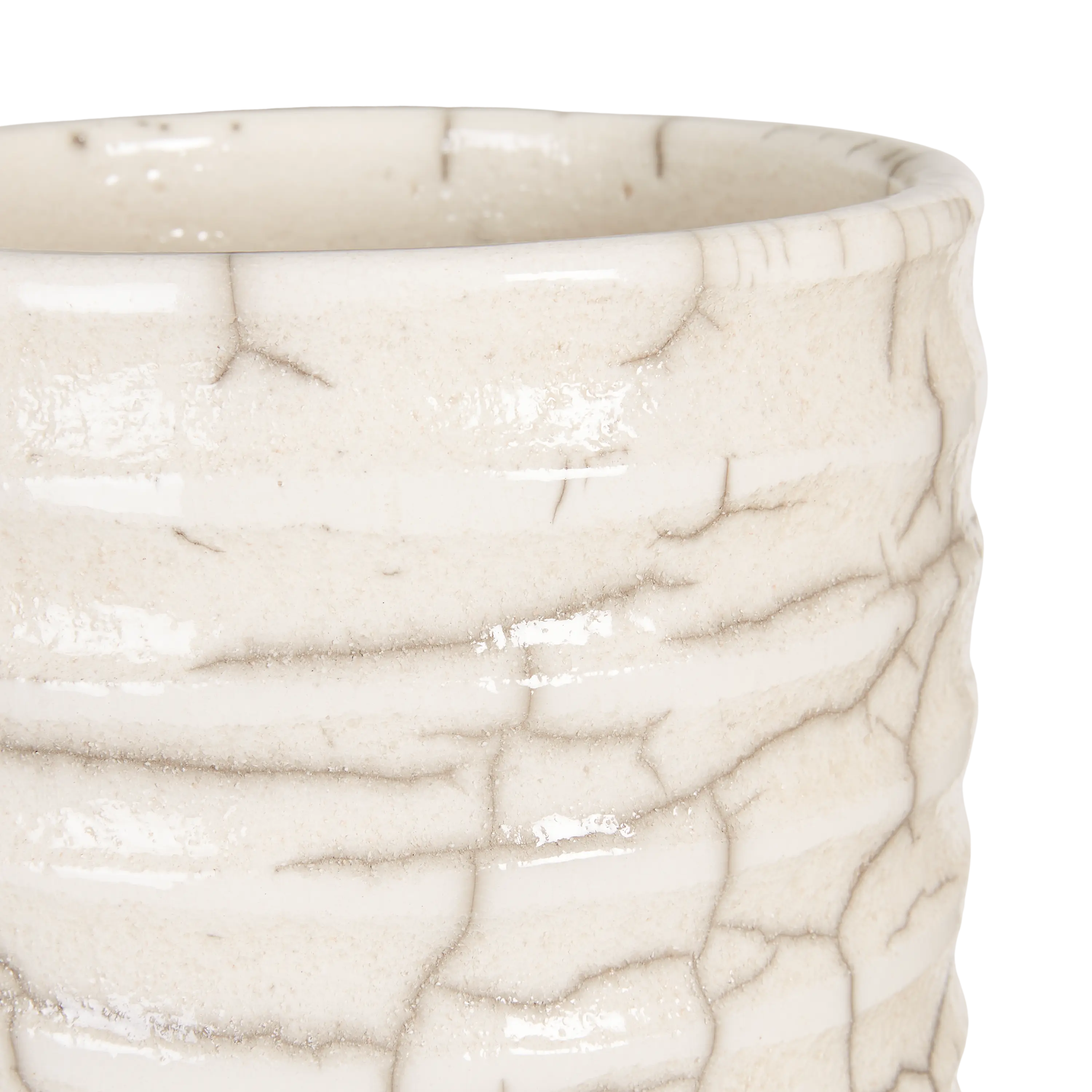 Cylinder Vase L White Crackle