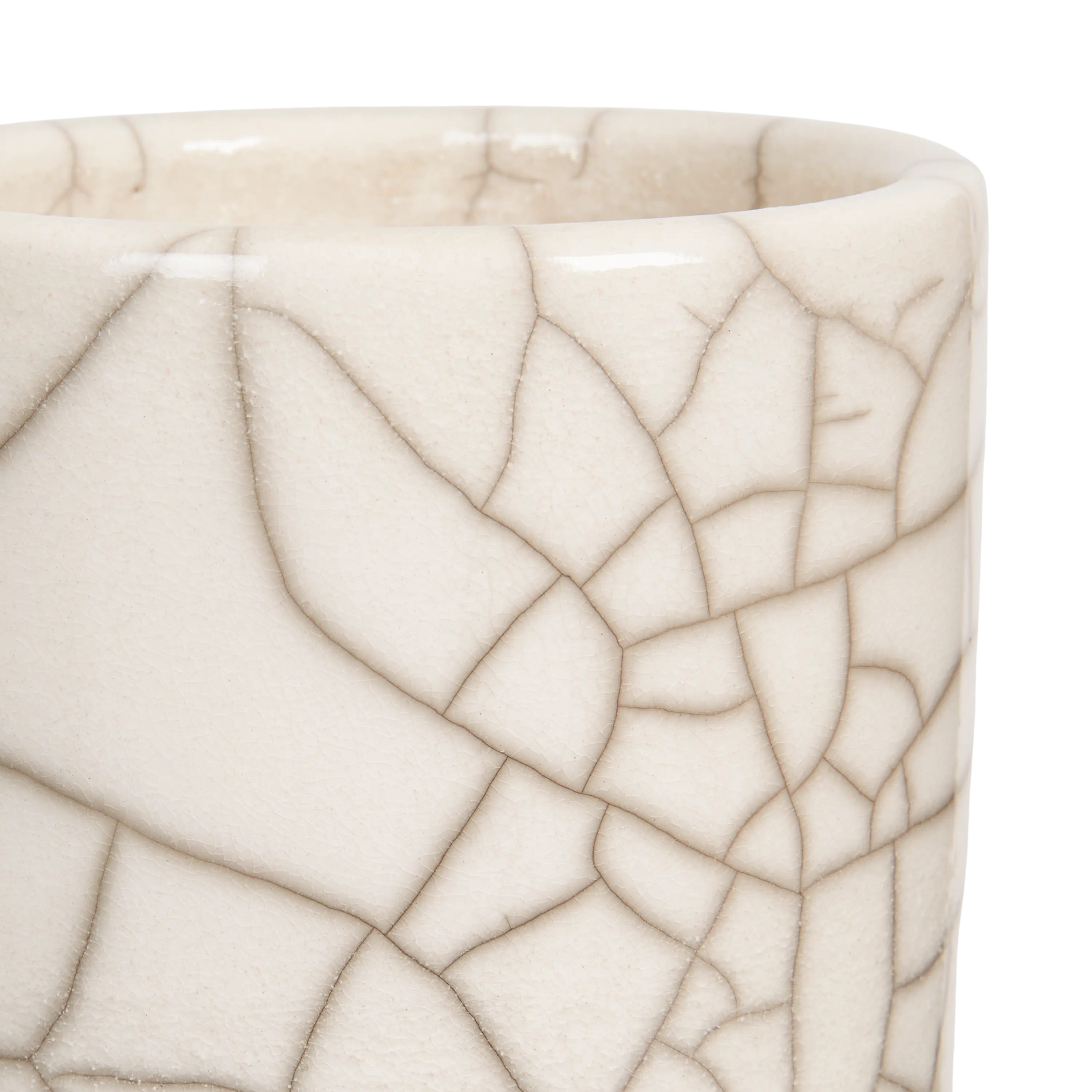 Cylinder Vase L White Crackle