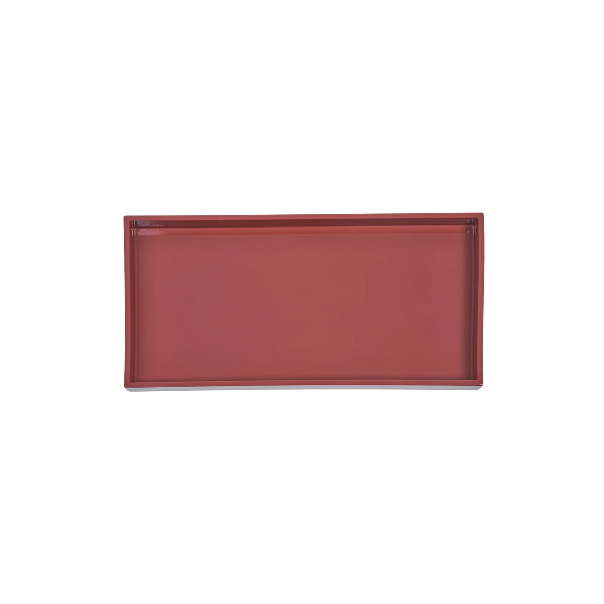 Lacquer Tray Rect Rust Red
