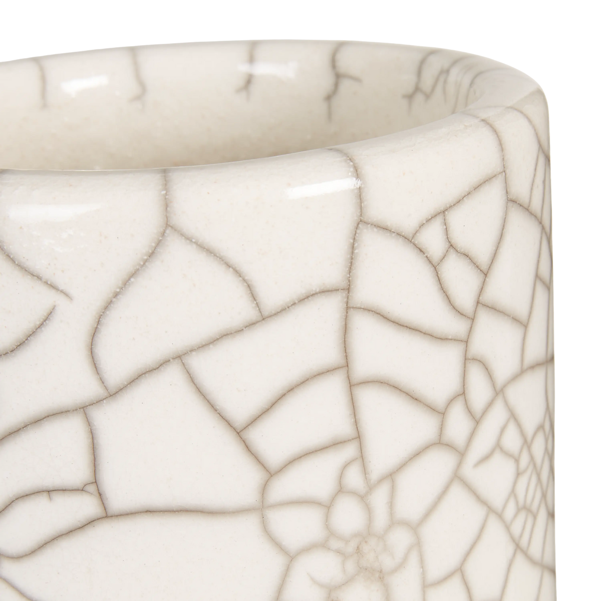 Cylinder Vase L White Crackle
