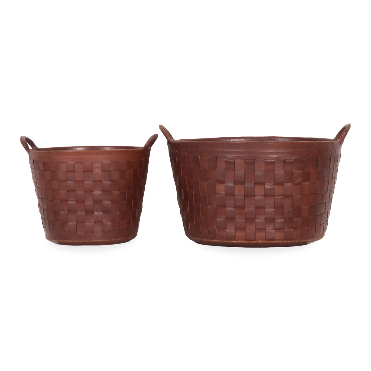 Braided Leather Basket