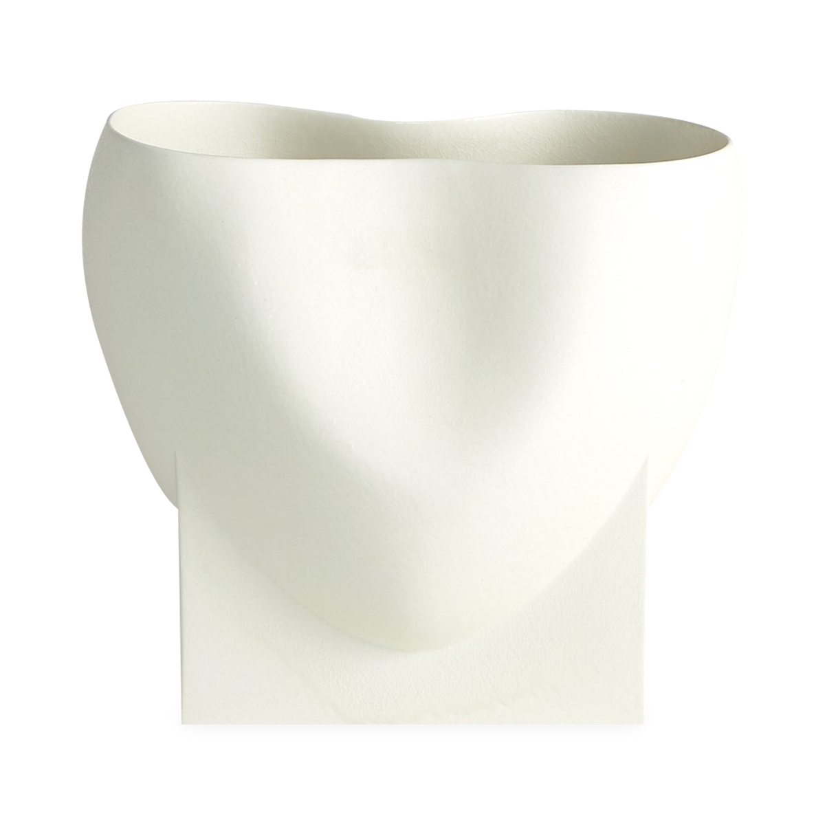 This Orpheus features smooth clay baked in low heat by artisans from Portugal and sealed with a matte glaze giving off an understated radiant finish.
