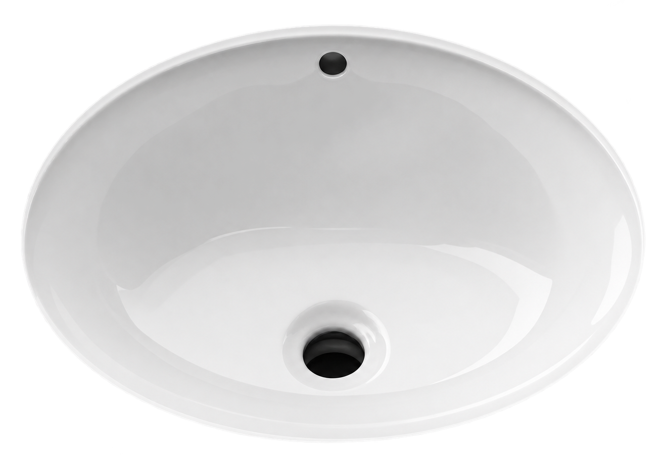 The Waterworks Savoy 18X16 Basin is a clean and simple oval basin with overflow.