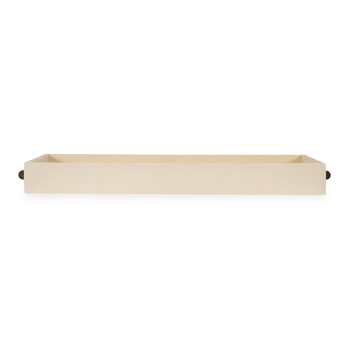 The Shagreen Butler Tray features an Art-Deco style in cream shagreen is perfect for entertaining.
