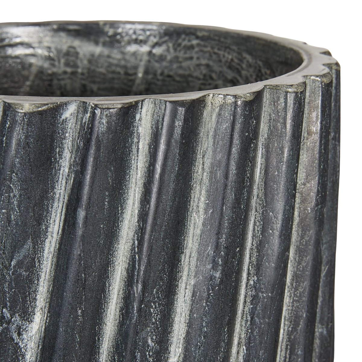 Ridged Marble Vase Black/Gold