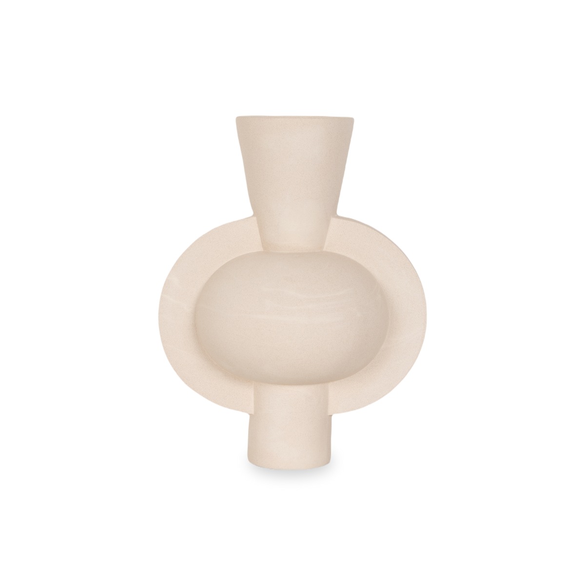 Reminiscent of ancient water vessels, the Eris Vase features a soft, yet stately silhouette.