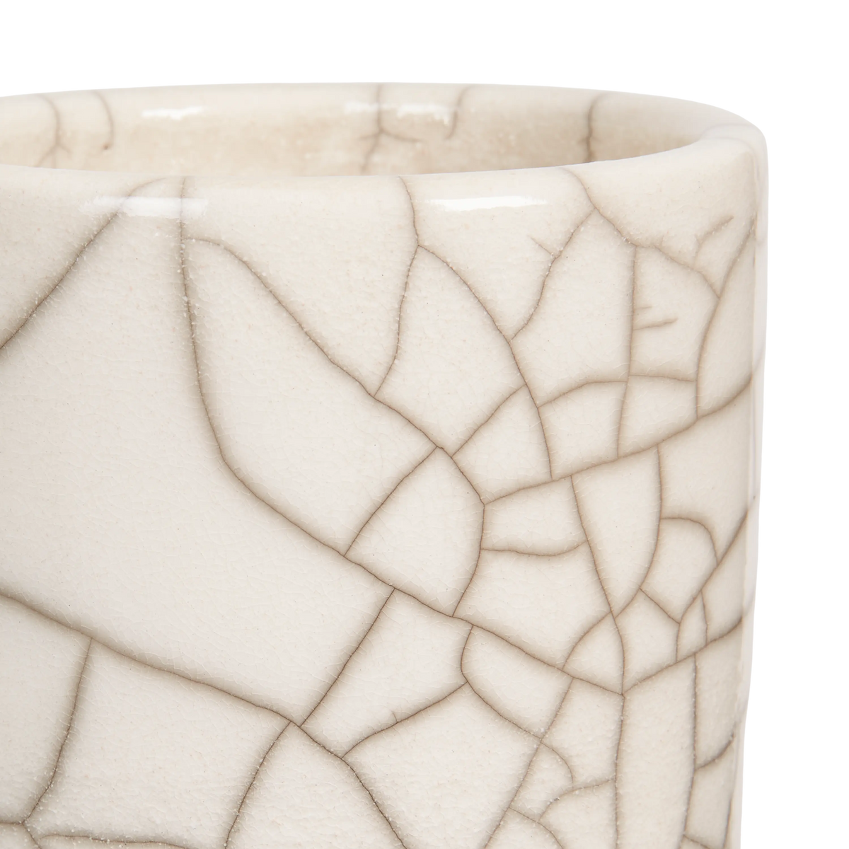 Cylinder Vase L White Crackle