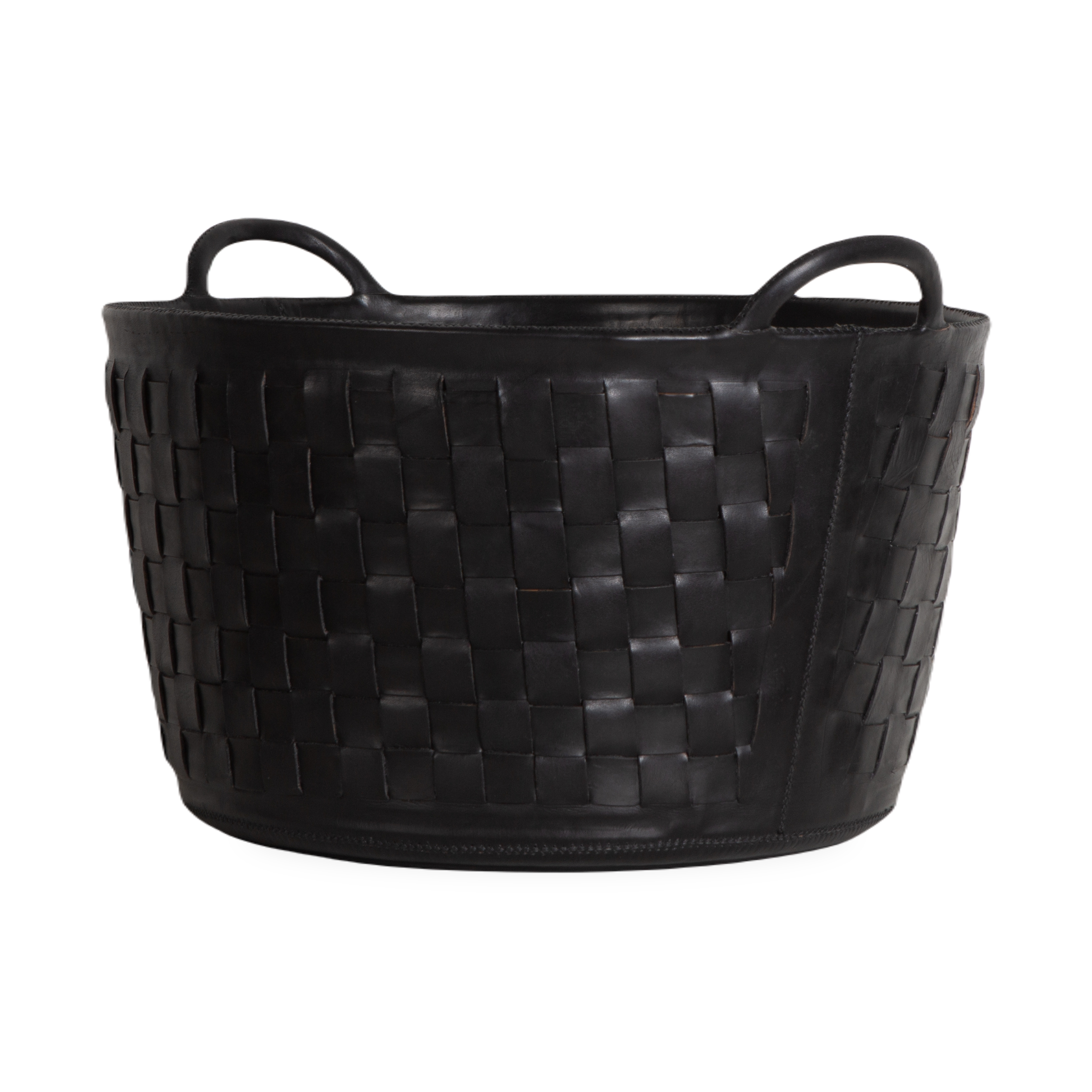 Braided Leather Basket