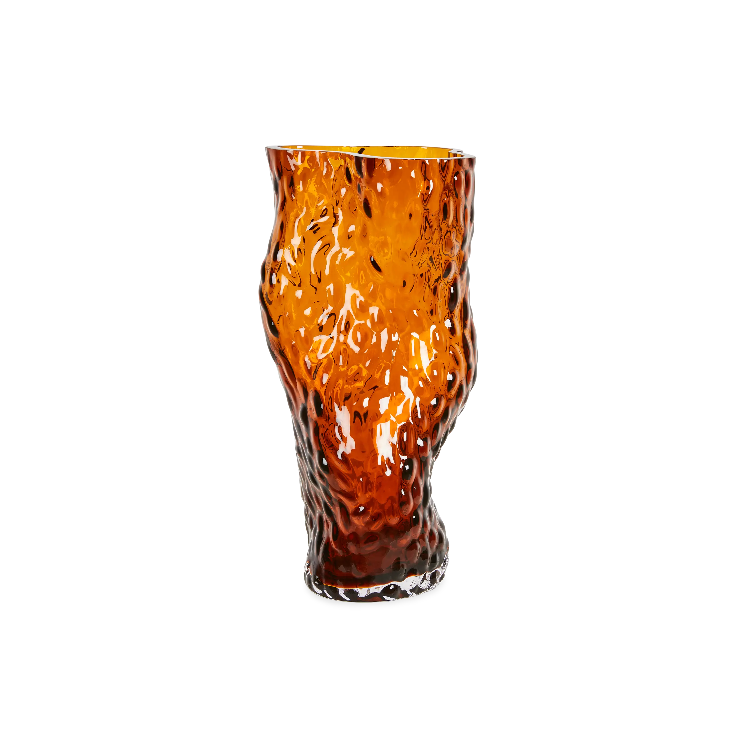 Ostrea Rock Glass Vase Rust
