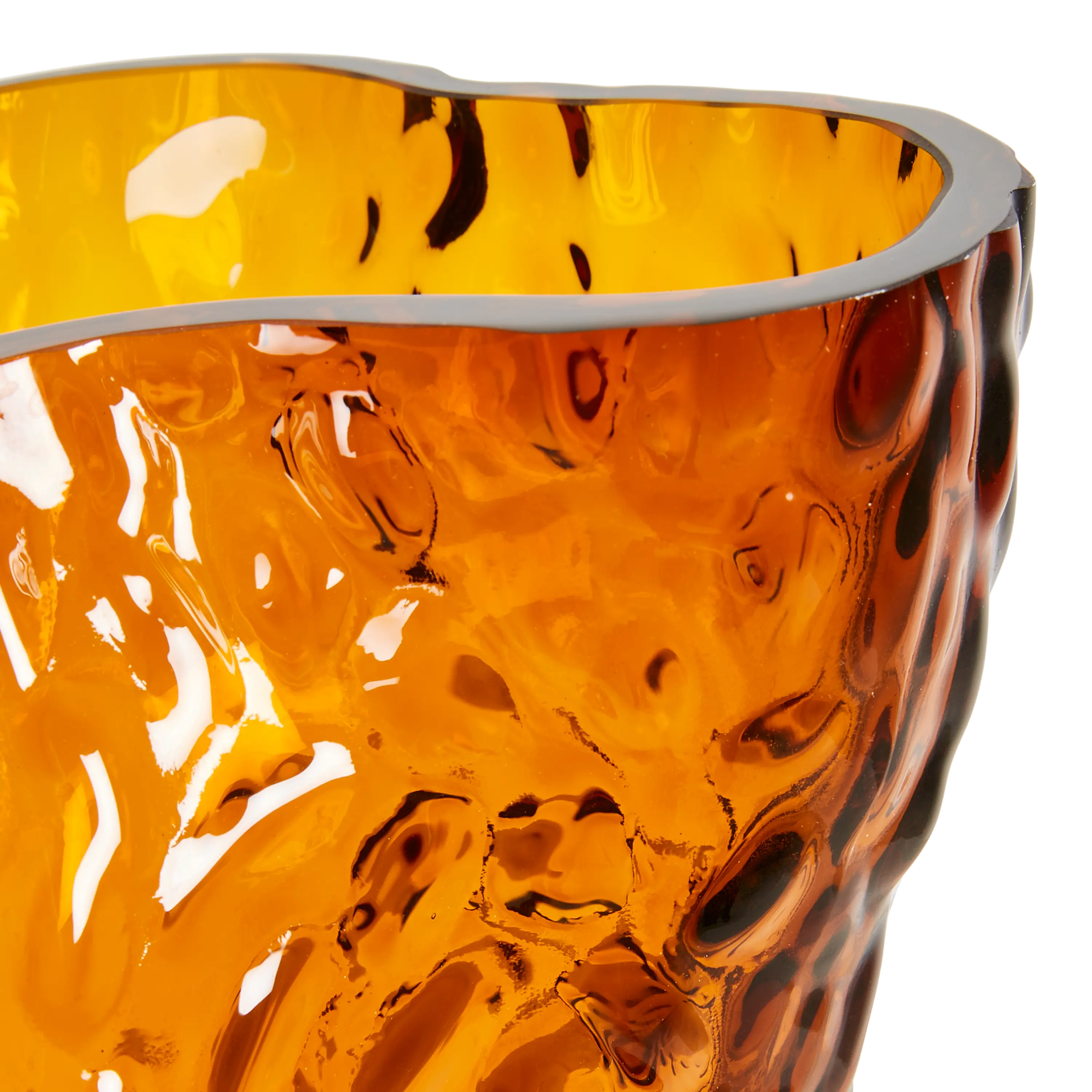 Ostrea Rock Glass Vase Rust