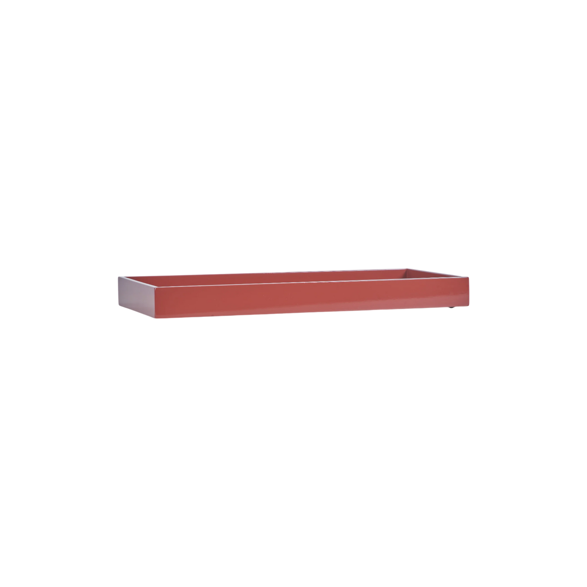 Lacquer Tray Rect Rust Red