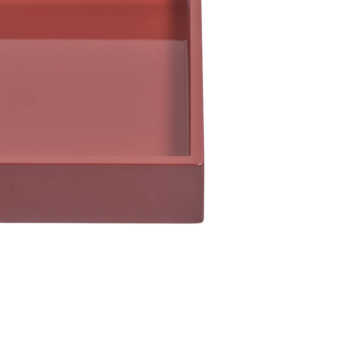 Lacquer Tray Rect Rust Red