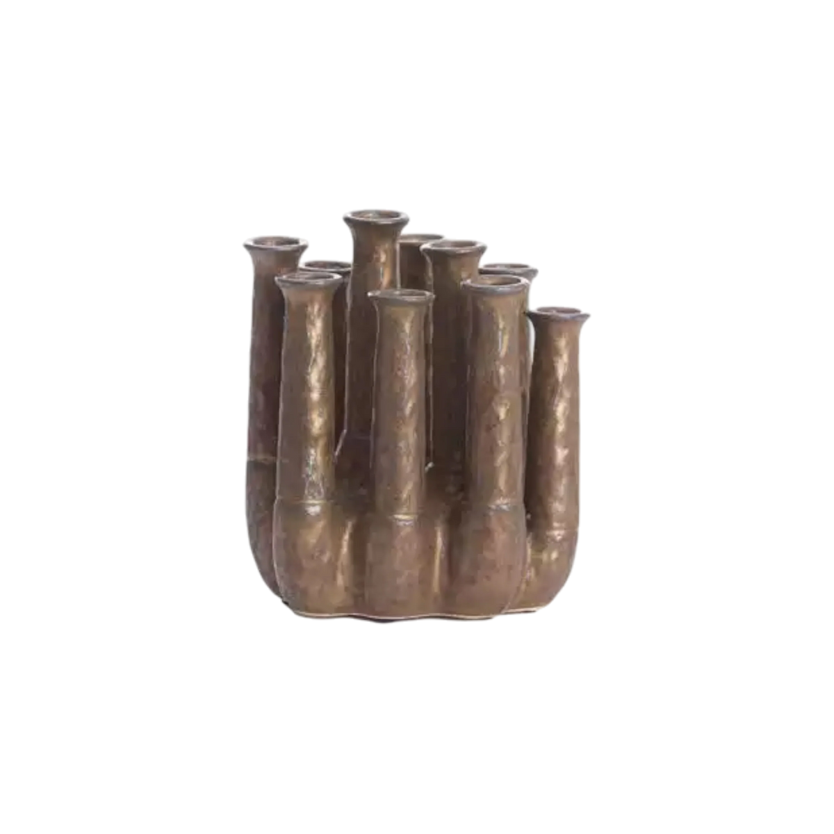 Ceramic Mushroom L Vase Bronze