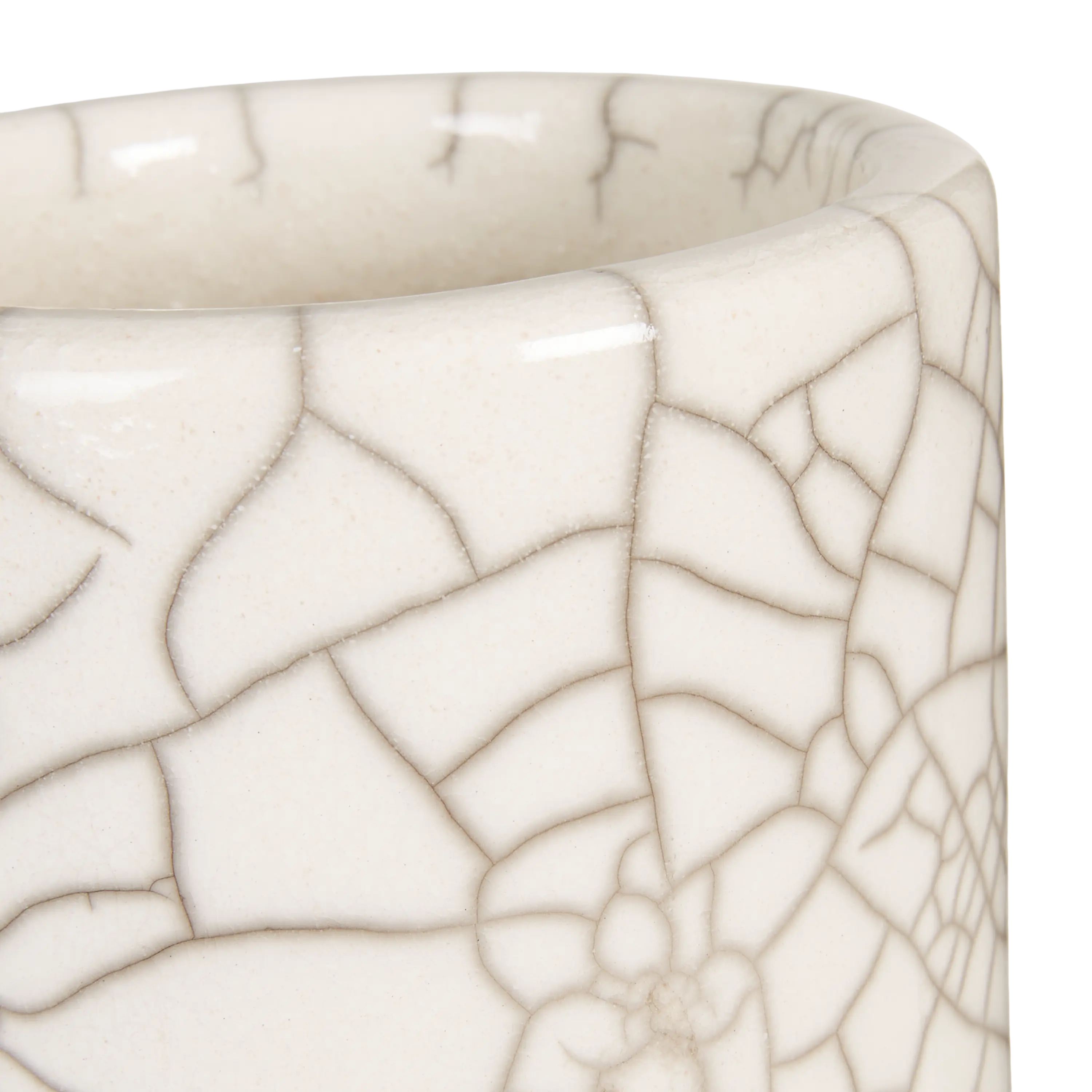 Cylinder Vase L White Crackle
