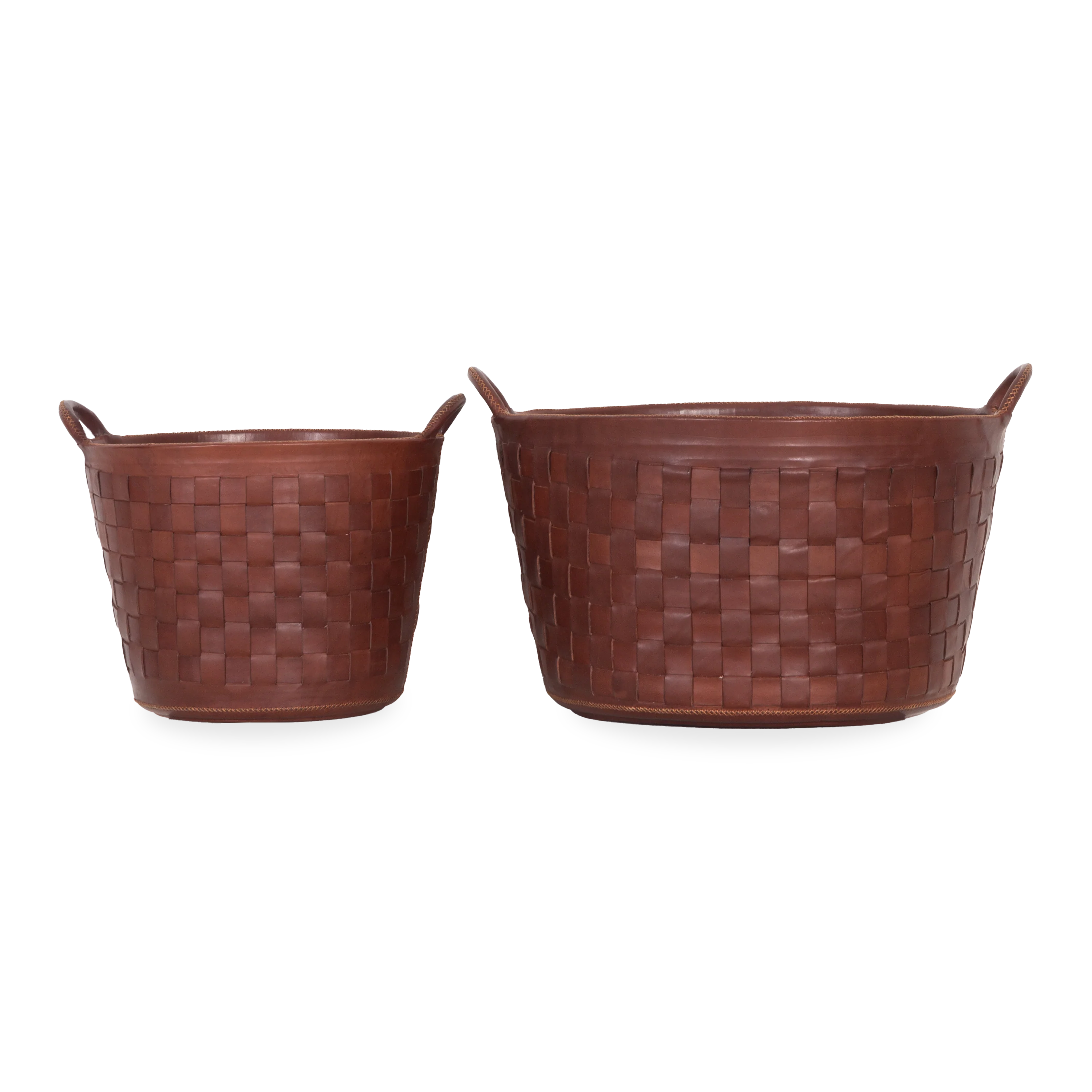 Braided Leather Basket