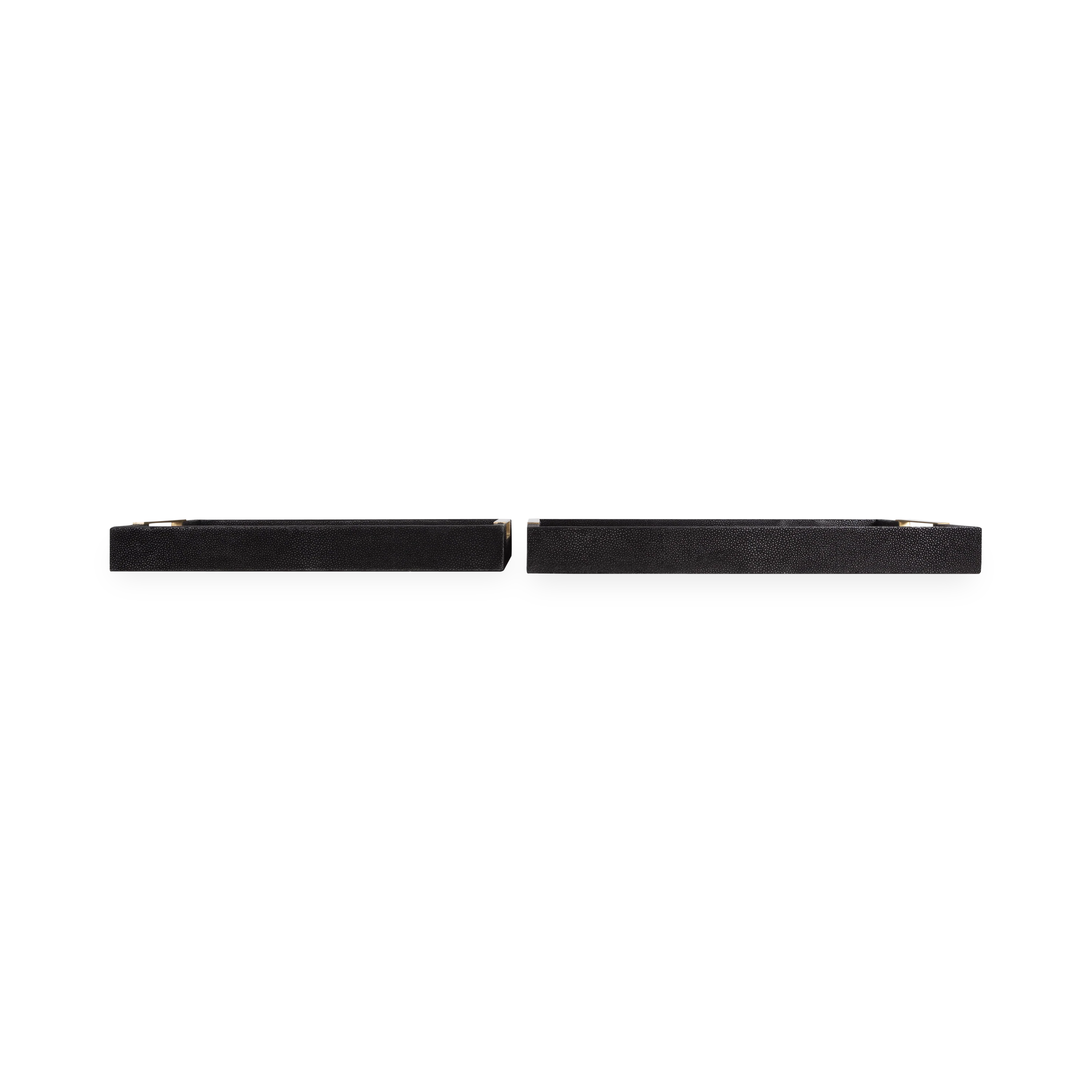 Faux Shagreen Tray Med Black