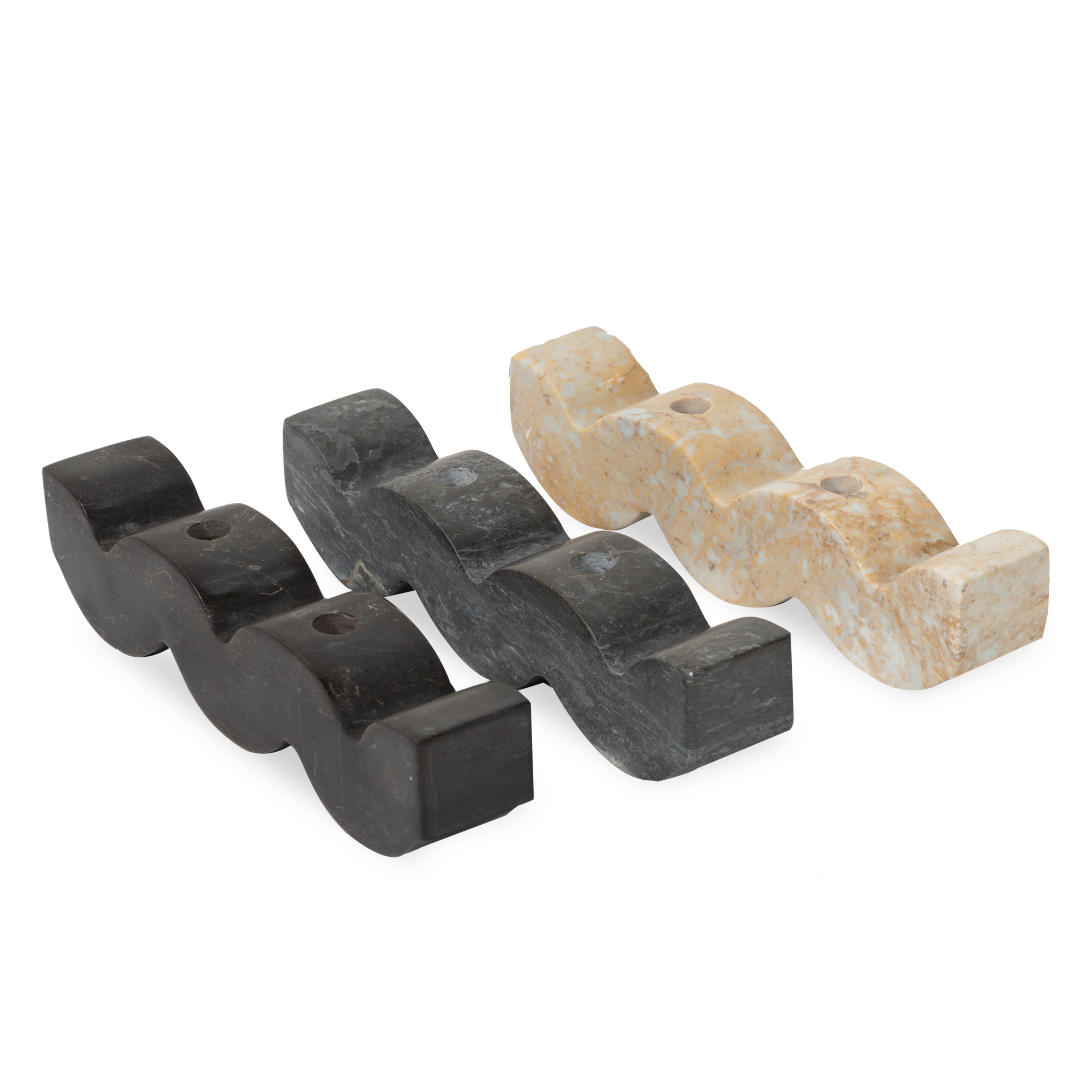Wavy Gemstone Candleholders