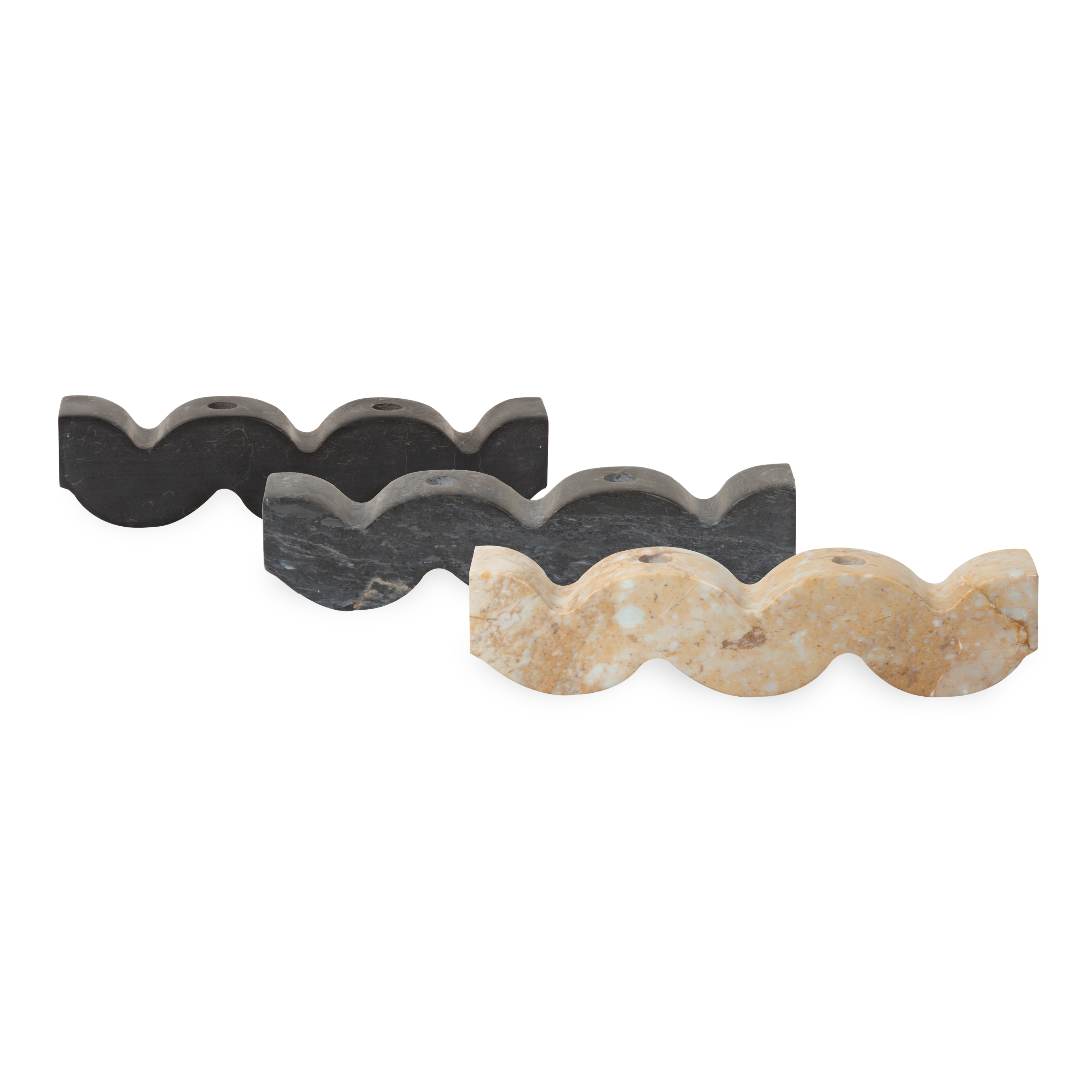 Wavy Gemstone Candleholders