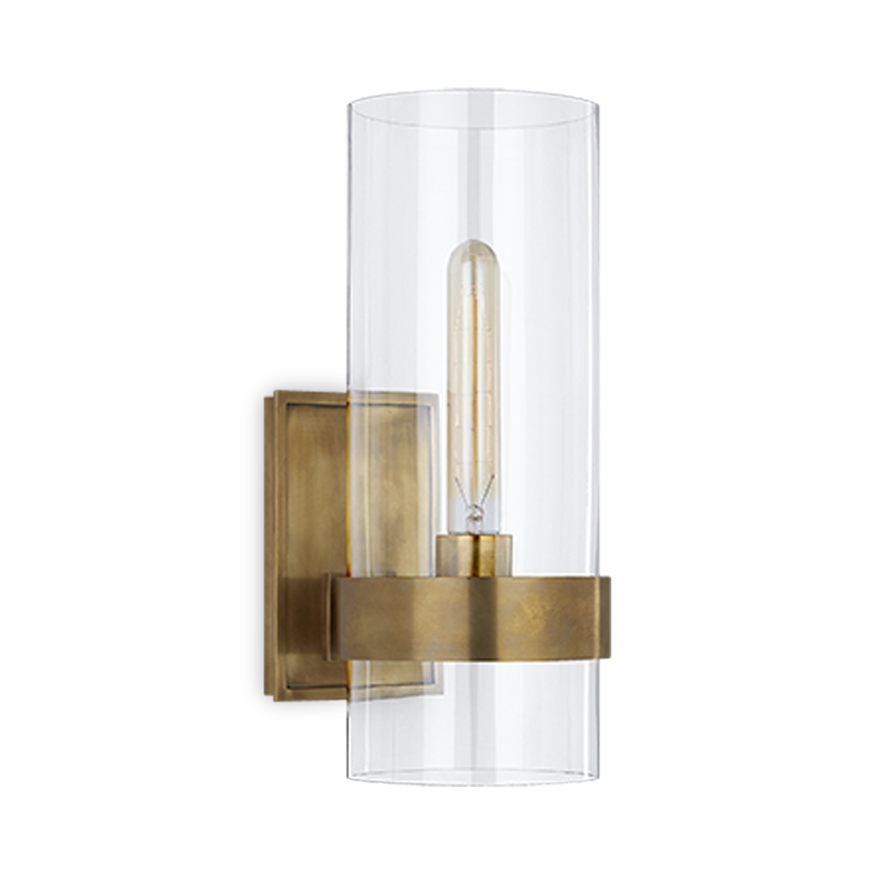 Presidio Small Wall Light - Hand Rubbed Antique Brass